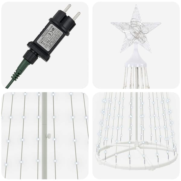 LED-konjulgran 250 cm 470 LED-lampor Kallvit Stål Vit