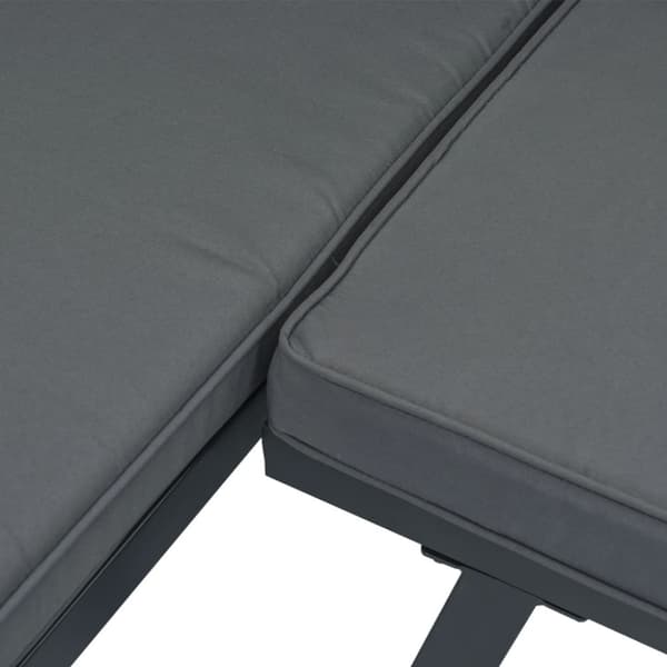 Trädgårdssoffa med dynor 3 delar svart aluminium