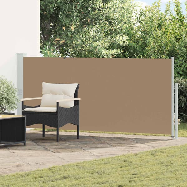 Utfällbar sidomarkis Rektangulär 160 x 600 cm Polyester Taupe