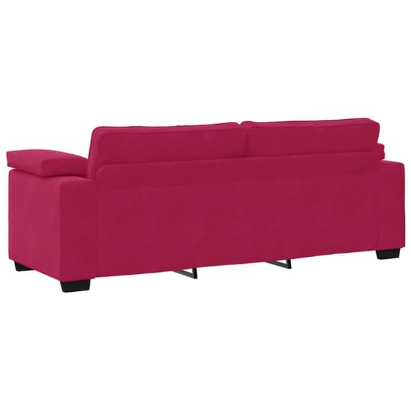 3-sitssoffa vinröd 220x77x82 cm sammet