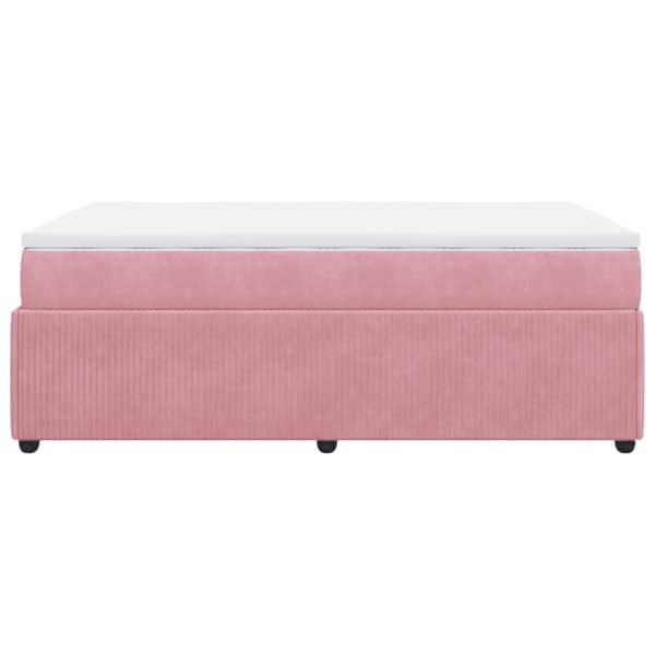 Ramsäng med madrass rosa 120x190 cm sammet