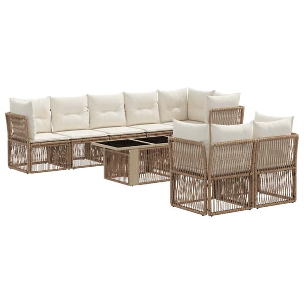 Trädgårdsoffset 8 st Beige konstrotting