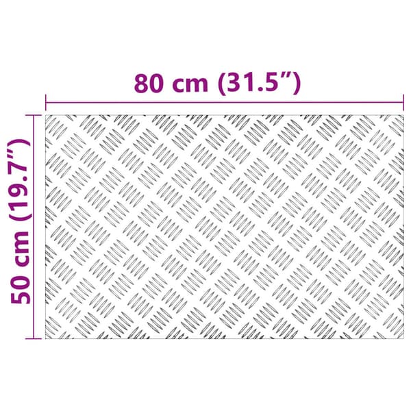 Trappsteg Rektangulär 2 pcs Silver 80 x 50 cm Aluminium