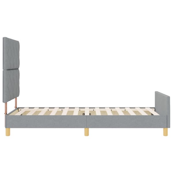 Sängram med huvudgavel Ljusgrå 100 x 200 cm tyg