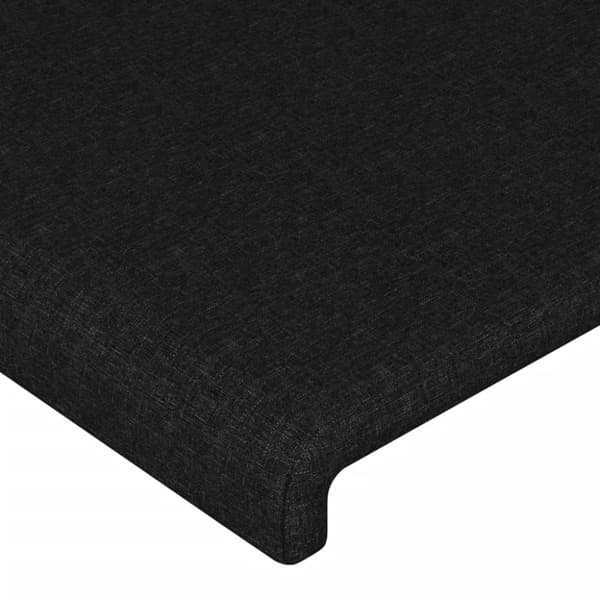 Sänggavel LED svart 90x5x78/88 cm tyg