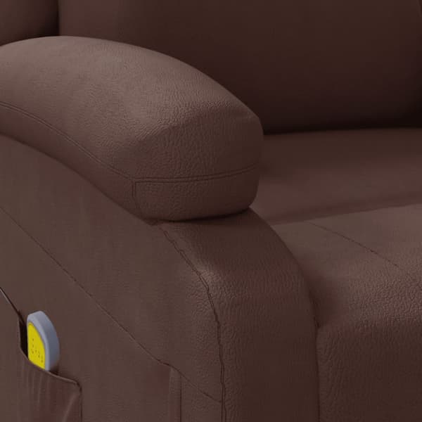 Massagefåtölj brun konstläder