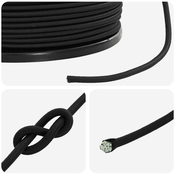 Bungee-rep 4 mm Svart PP och gummi