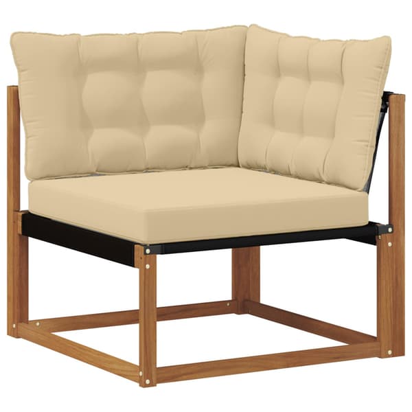 Utomhussoffset med kudde 6 pcs Naturlig och Beige