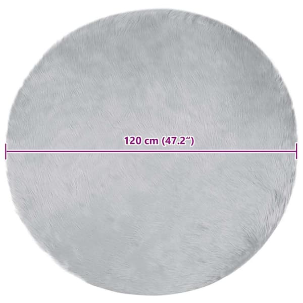 Fuskfäll matta TAFALLA Grå Ø 120 cm Polyester