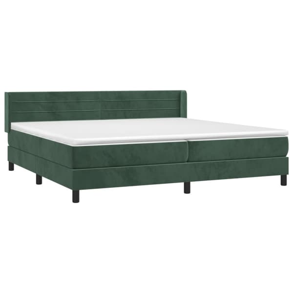 Ramsäng med madrass mörkgrön 200x200 cm sammet
