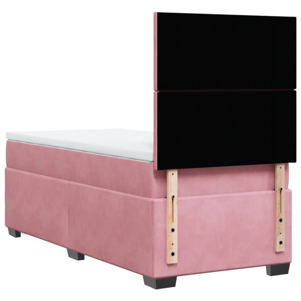 Ramsäng med madrass rosa 100x200 cm sammet