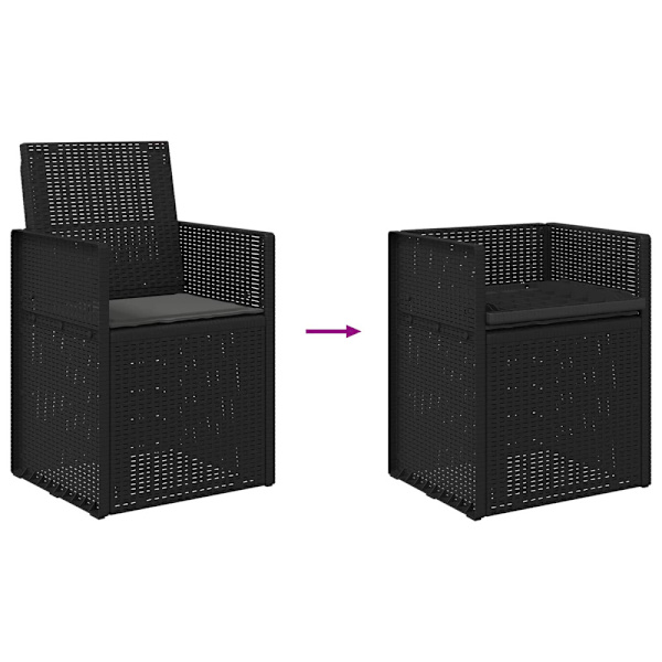 Trädgårdsmatstolar 2 pcs Antracit PP
