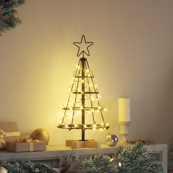 Julcone-träd med stativ Svart 60 cm Stål