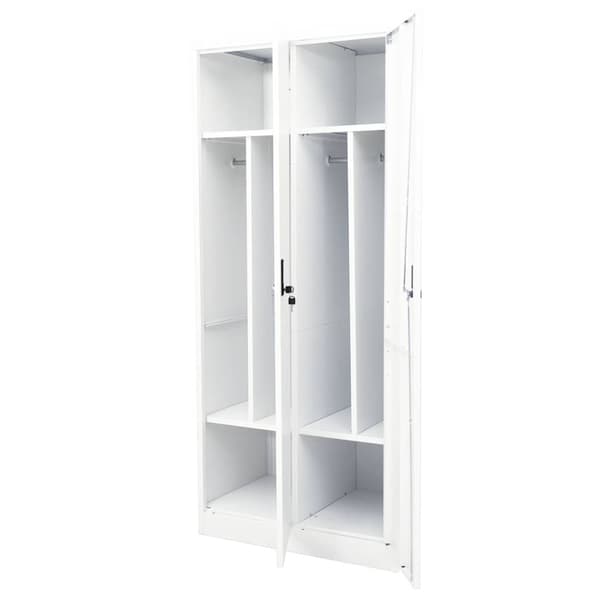 Garderob vit 80x50x180 cm stål