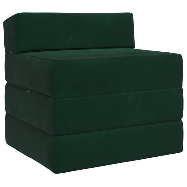 Fällbar Soffbed Mörkgrön 200 x 70 x 15 cm Sammet