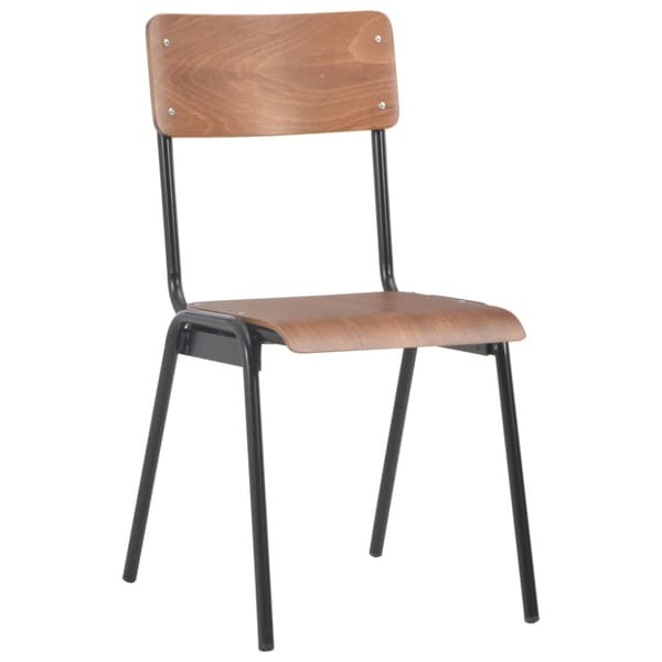 Matstolar 4 st massiv plywood stål brun