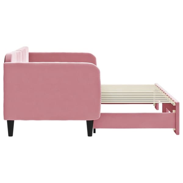 Dagbädd utdragbar rosa 80x200 cm sammet