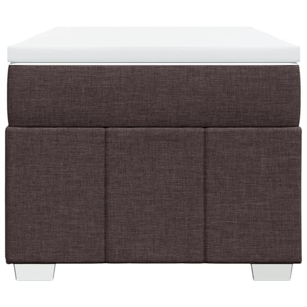 Ramsäng med madrass mörkbrun 90x200 cm tyg