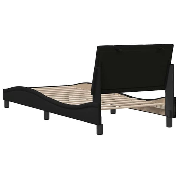 Bed Frame without Mattress "Hanko" Black 90x190 cm Fabric