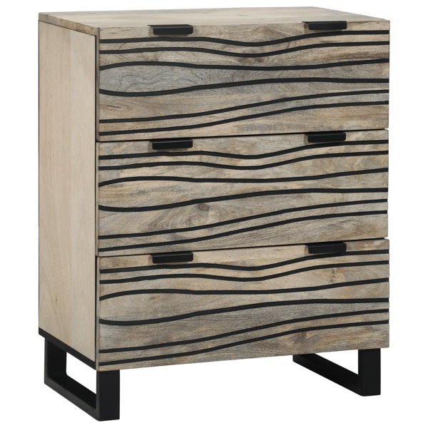 Sideboard med låda Vit 60 x 33.5 x 75 cm Massivt Mangoträ