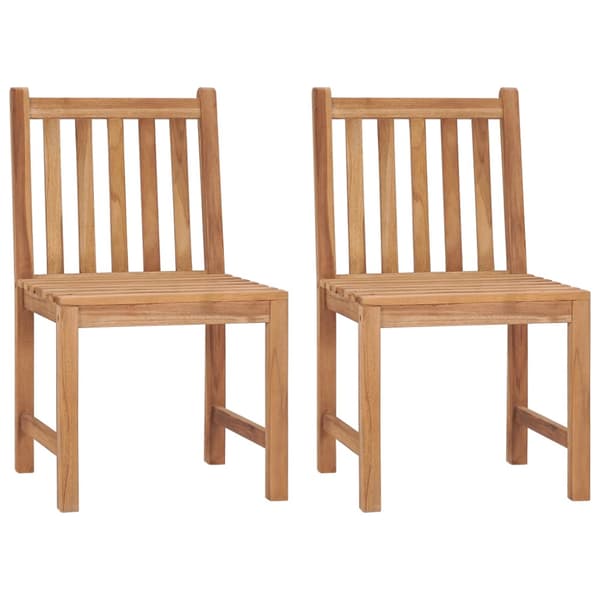 Trädgårdsstolar 2 st med dynor massiv teak