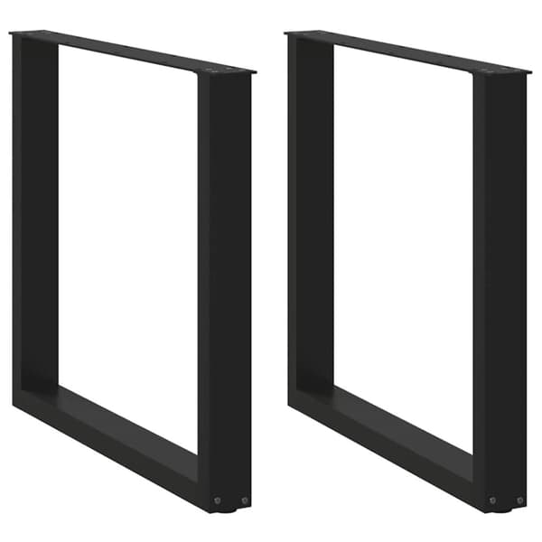 Matbordsben U-formade 2 st svarta 80x(72-73) cm stål