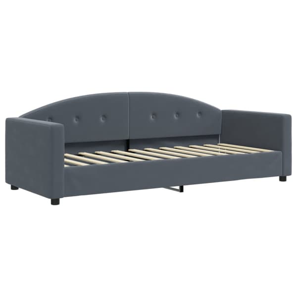Dagbädd med madrass mörkgrå 80x200 cm sammet