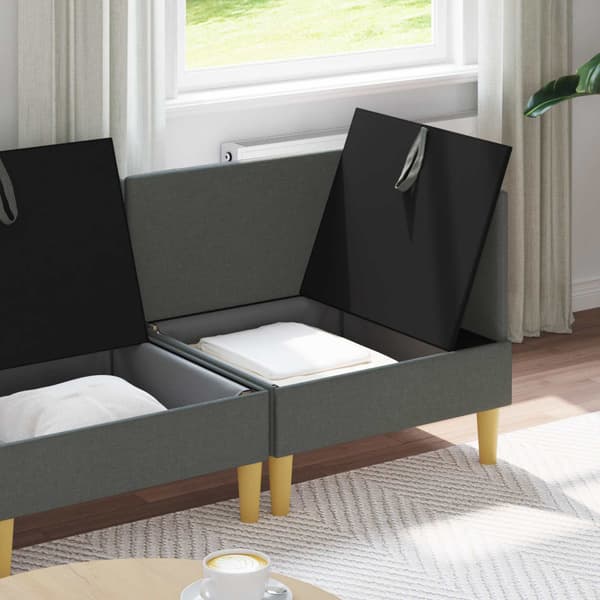 Möbelset för vardagsrummet med kudde 3 pcs Mörkgrå Tyg