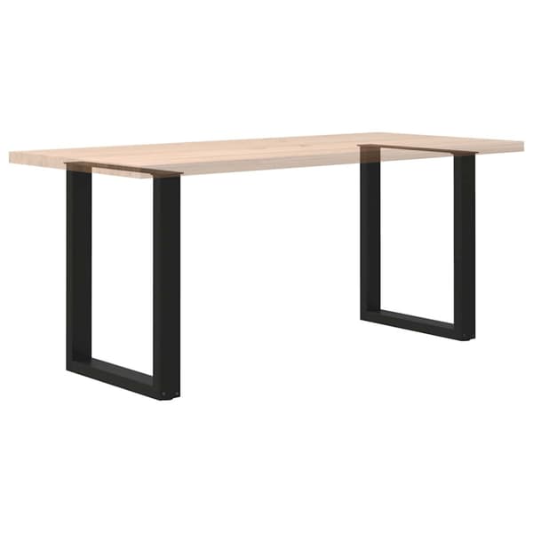 Matbordsben U-formade 2 st svarta 60x(72-73) cm stål