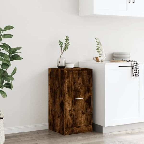 Apoteksskåp rökfärgad ek 40x41x77,5 cm konstruerat trä