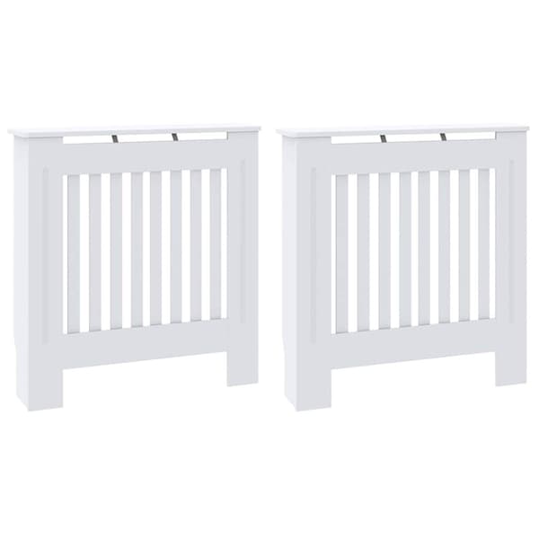 Radiatorlock 2 pcs Vit 78 x 19 x 81,5 cm Konstruerat trä