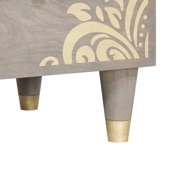 Sideboard med låda 2 pcs Grå 60 x 33 x 75 cm Massivt mangoträ
