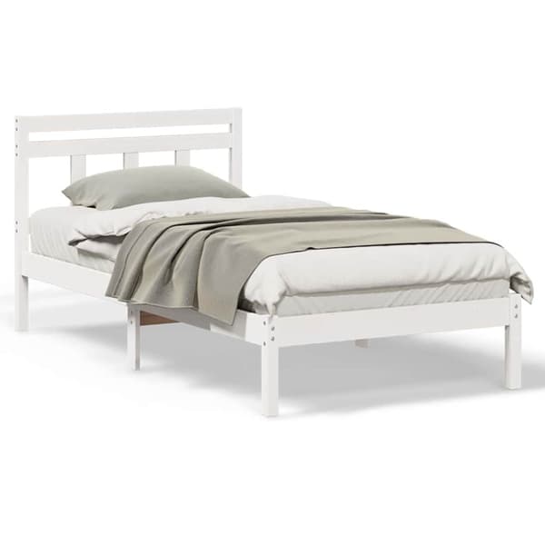 Sängram Vit 80 x 200 cm Massiv furu