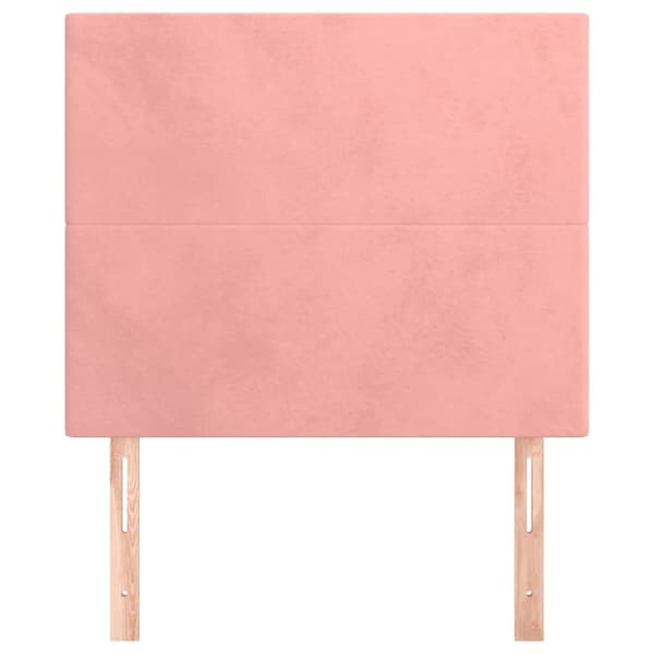 Sänggavel rosa 90x5x118/128 cm sammet