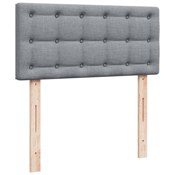 Ramsäng med madrass ljusgrå 80x200 cm tyg
