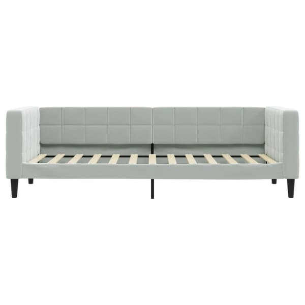 Dagbädd utdragbar ljusgrå 90x200 cm sammet