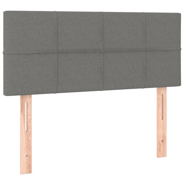 Sänggavel LED mörkgrå 100x5x78/88 cm tyg