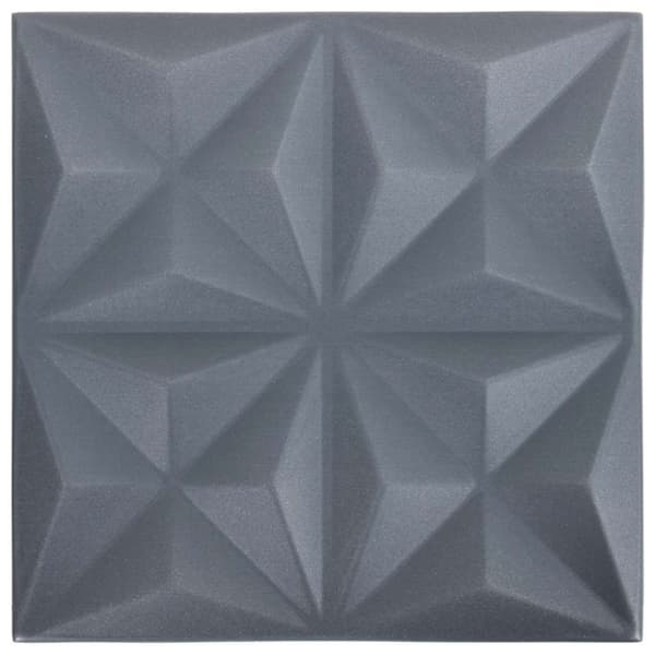 3D Väggpaneler 24 st 50x50 cm origami grå 6 m²