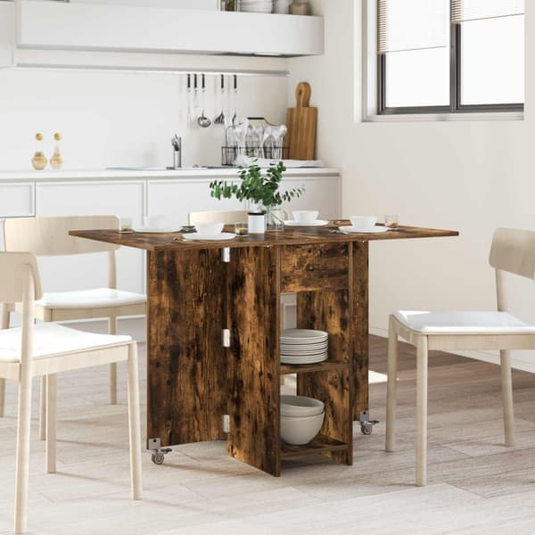 Matbord 115 x 70 x 75 cm Konstruerat trä Rökt ek Rektangulär