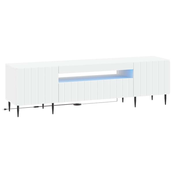 LED TV-skåp Vit Konstruerat trä
