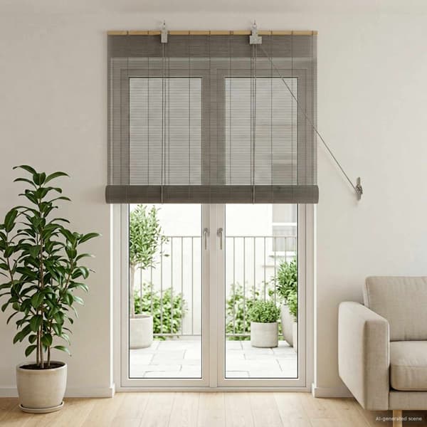Rullgardin Grå 100 x 220 cm Bambu
