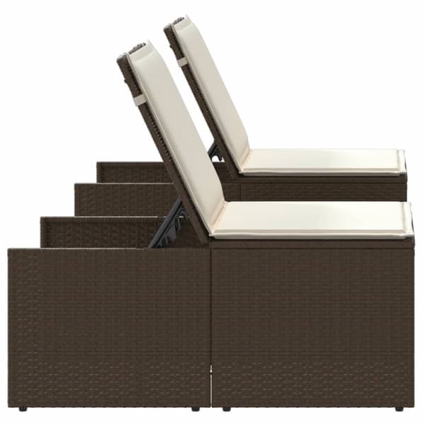 Solstolar 2 st med bord brun konstrotting