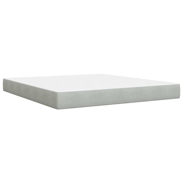 Boxspring säng med madrass och LED Ljusgrå 180 x 200 cm Sammet