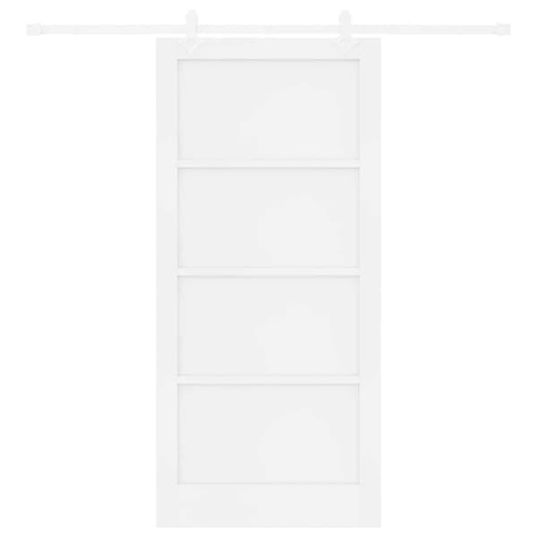 Skjutdörr 93 x 202 cm Konstruerat trä Vit