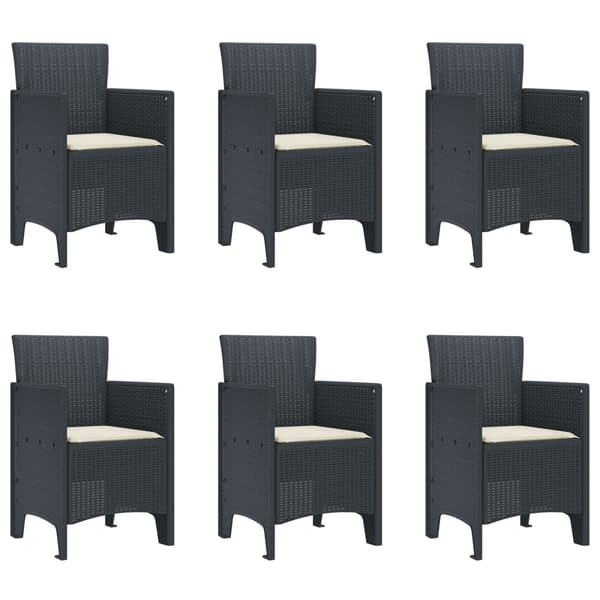 Trädgårdsmöbelset 7 pcs Antracit Polypropylen