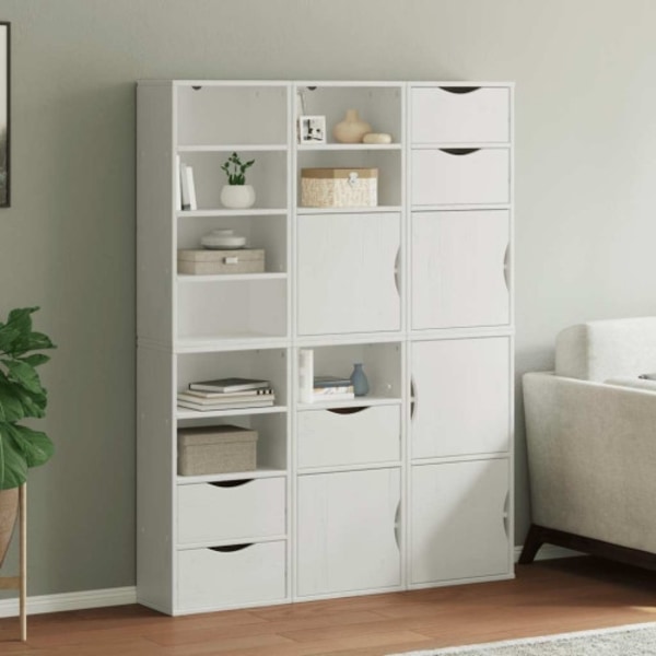 Sidoskåp 6 st "ODDA" vit 40x24x79 cm massivt trä furu
