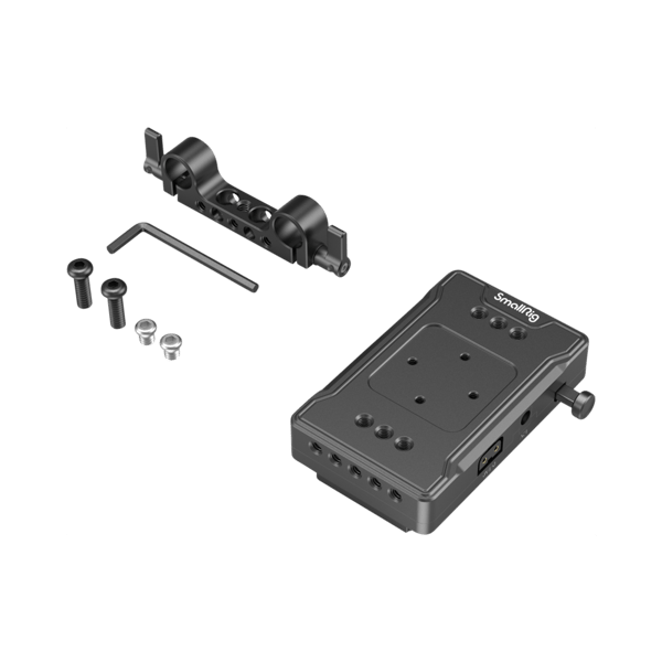 SmallRig 3498 Battery Adapter Plate V-Mount (Basic Version) with Dual Rod Clamp