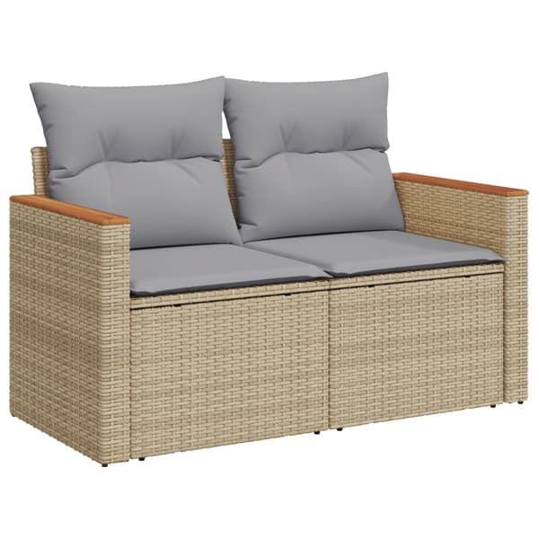Trädgårdsoffset 11 pcs Beige konstrotting