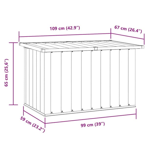 Dynbox grå 109x67x65 cm