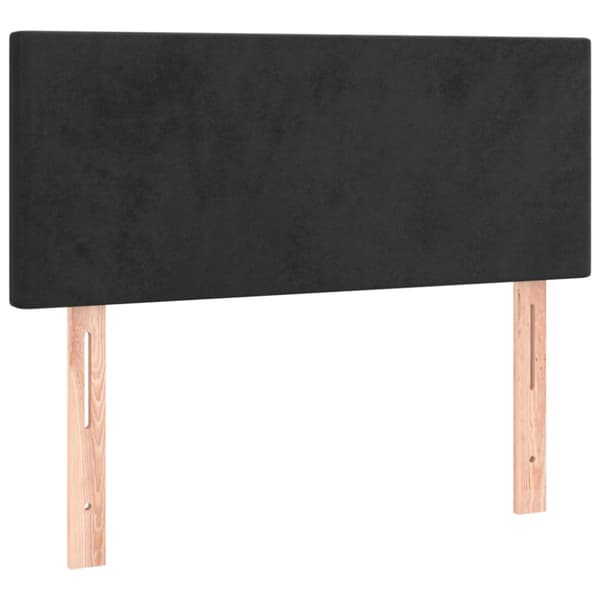 Ramsäng med madrass svart 90x190 cm sammet